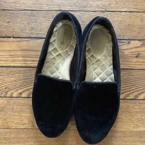 Birdies the starling black velvet flats 8